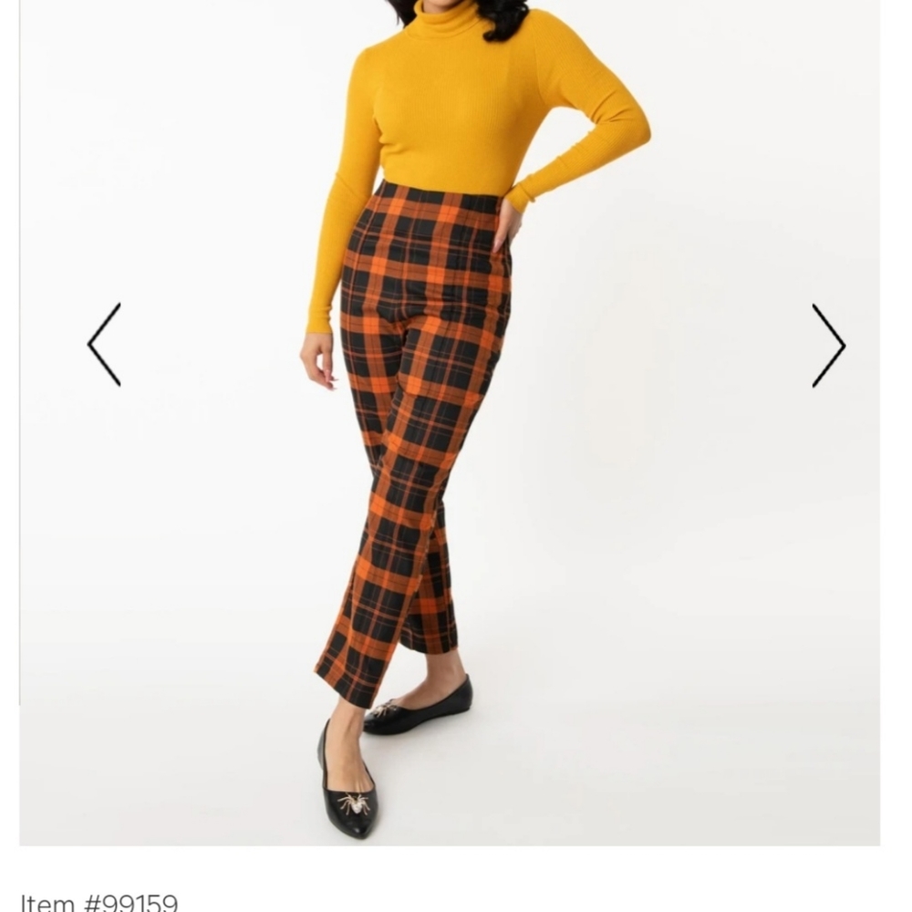 Collectif Orange and Black Pants